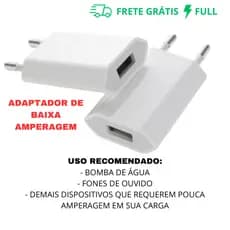 CARREGADOR TOMADA PLUG ADAPTADOR FONTE USB 5V 1A BIVOLT