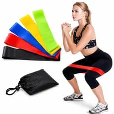 Kit 5 Faixas Elásticas Para Exercícios Multifuncional Yoga Fisioterapia e Treino Mini Band