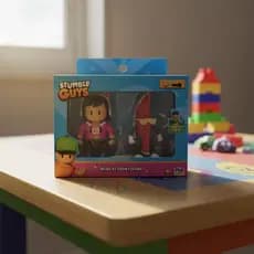 Stumble Guys Colecionáveis Kit com 2 Bonecos Série 3 Watermelon Guy e Gamer Gina