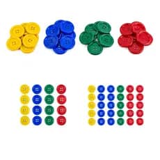 Botão Grande 5cm Para Artesanato 4 Furos Colorido Plástico Costura Decoração DIY Escola Lembrancinhas 24 ou 40 Unidades