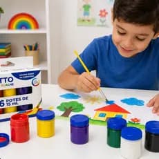 Tinta Guache Giotto 12 Potes 15ml Escolar Atóxica Alta Cobertura