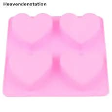 HDBR 4 Cavidades Sabonete De Silicone Feito À Mão Molde De Coração 3d Craft Para HDD