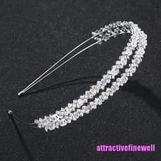 ACBR Faixa De Cabeça De Noiva Tiara Coroa Cristal Dupla Camada De Casamento Cabelo