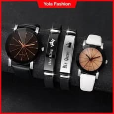 Relógio De Casal Simples Feminino Couro Moda Correia Homem Quartzo