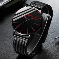 Relógio De Couro Vintage Pulseira De Genebra Quartzo
