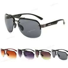 Homens Retro Oval Óculos De Sol Da Moda Espelho Mulheres UV400 Toad Sombra Metade Quadro Aviador Ao Ar Livre
