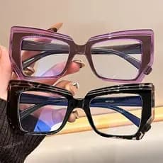Retro Olho De Gato Óculos Planos Moda Polígono Colorido Anti Luz Azul Para Mulheres Homens Radiação