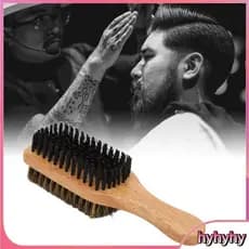 Hyhyhy Hyhyhy Escova de barba dupla face com cabo de cabelo com dois pentes para homens