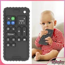 Hyhyhy Aqur2020 Mordedor de bebê de silicone de qualidade alimentar em formato de telefone inteligente com botões