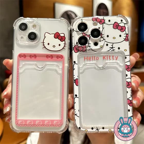 Capa Porta-Cartões Hello Kitty Para Xiaomi Poco X7 Pro X6 X5 X4 X3 NFC M6 M5S M5 M4 M2 F6 C61 C55 C51 C50 5G 4G Cartoon