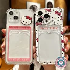 Capa Porta-Cartões Hello Kitty Para Xiaomi Poco X7 Pro X6 X5 X4 X3 NFC M6 M5S M5 M4 M2 F6 C61 C55 C51 C50 5G 4G Cartoon