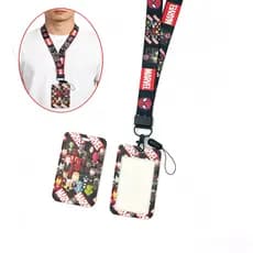 Protetor De Capa De Crachá Com Suporte De Etiqueta De Identificação Da Marvel , Alças De Pescoço Para Chaveiro , Acessór