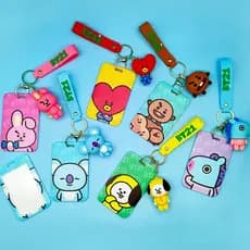 Porta-Chaves KPOP BTS BT21 Com Manga Protetora Rígida Anti-Perda Acessórios Para Presentes Estudantis Meninas