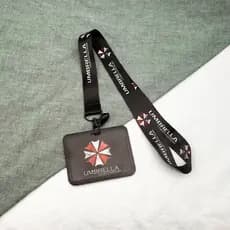 Horizontal Resident Evil Lanyard, protetor de cartão de identificação para ID Badge Case Bus Card KeyChain Sling