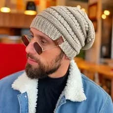 Touca Caída Tricô Gorro Boina Beanie Lã Masculina Feminina Macio Quentinho