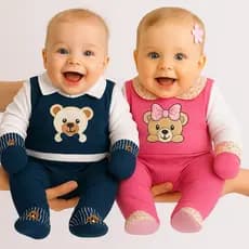 Conjunto Pagão Roupa Saída Maternidade Bebê Menino Ou Menina RN a 01 Mês Tamanho P