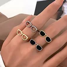 Óculos De Sol DIY Interfinger Open Ring Ajuste Para Menina Ins Novo