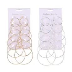 6un / Conjunto Brincos Geométricos Circulares Femininos Presentes