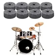 sicibr Conjunto De Almofadas De Feltro Para Prato De Tambor , 8 Peças , De Reposição , Acessório Preto