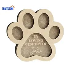 Caixa De Lembrança Pequena Para Pêlos De Animais De Estimação , Memorial De Madeira Com Design De Pata De Gato , Durável