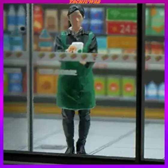 [Tachiuwa2] Resina 1/64 Figuras De Vendedor De Café Diorama Cenário Jardim De Fadas Cenas Em Miniatura Micro Paisagem Ad