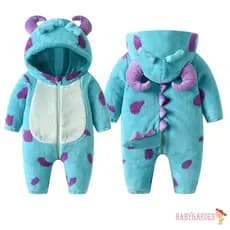Macacão de lã 6mese-5anos infantil com capuz de Animal de desenho animado com capuz quente de inverno roupas de neve para bebê meninas e meninos
