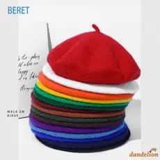 Boina Chapéu Para Crianças Meninas Meninos Vintage Casual Cor Sólida De Lã Inverno Outono