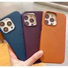 Capinha case magsafe de couro para iPhone 12/13/14/15/16 pro max