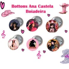 Bottons Broche Boton Personalizados  Ana Castela Boiadeira Musa Pop Sertaneja Volta às Aulas