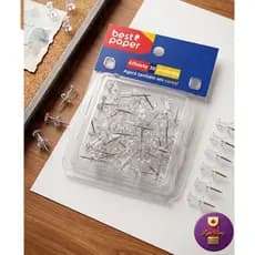 Kit 30 ou 60 Alfinete Tachinha Mapa Transparente Quadro De Cortiça Mural Escritório Papelaria