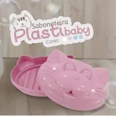 Saboneteira para Bebê - Porta Sabonete Baby- Formato 3D Gatinho- Saboneteira Gatinho com Tampa- Novidade-