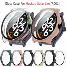 Capa Protetora Tempered + PC Para HayLou Solar Lite R001 Smart Watch Shell Acessórios Protetores De Tela De Cobertura Total