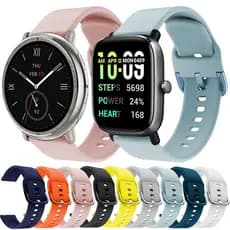 Pulseira De Silicone De 20mm Para Amazfit GTS 4 4mini/3/2 2e 2 Mini/Active 2 2quare/Bip 3 U Pro Smartwatch Relógio Intel