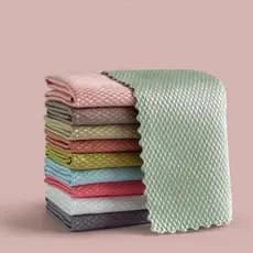Escama De Peixe Pano De Limpeza De Microfibra De Polimento 1 Pcs Macio Toalha Absorverível Cozinha De Vidro Organizador