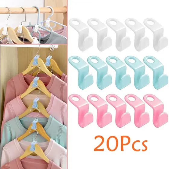 20Pcs Ganchos De Conexão De Cabide Para Armário Organizador De Mini Gancho De Armazenamento Roupa Casacos