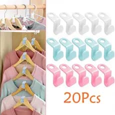 20Pcs Ganchos De Conexão De Cabide Para Armário Organizador De Mini Gancho De Armazenamento Roupa Casacos