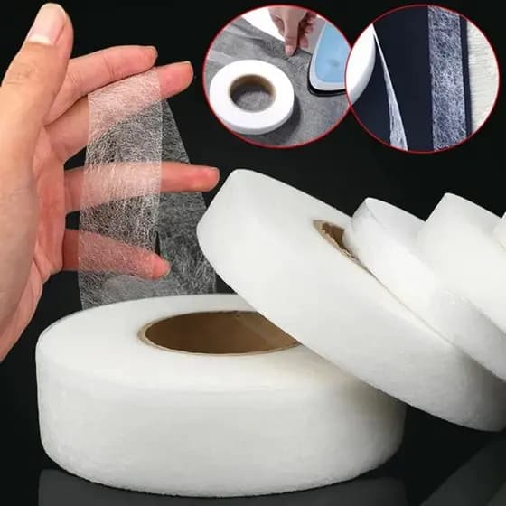 64 Metros Fita Adesiva De Costura De Dupla Face Branca De Vestuário Fusível Bricolagem Acessórios De