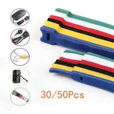 30/50 Pcs Abraçadeiras De Cabo Soltáveis Reutilizáveis Nylon