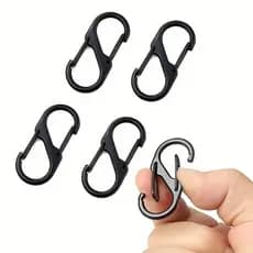 5Pcs/set S Tipo Mini Mosquetão Com Gancho De Chaveiro Fechadura Anti-Roubo Para Campismo Ao Ar Livre Ferramenta De Travamento Chave De Fivela