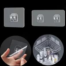 2 Pçs À Prova Dwaterproof Água Forte Adesivo Gancho Prateleira Adesivos Para Banheiro Cozinha Prateleiras De Parede Pega