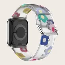 Pulseira De Relógio 44mm 38mm 40mm Relógio inteligente 41mm 42mm 45mm 49mm Pulseira De Relógio inteligente De borracha Para Pulseira Relógio Smartwatch Series 8 7 6 5 4 3 2 SE Ultra Correia De Flor De impressão Para App