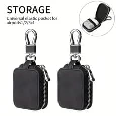 Capa Protetora Universal De Couro PU Para Airpods 1/2/3 Pro À Prova De Poeira , D'água , Antiarranhões , Menor Fone De O