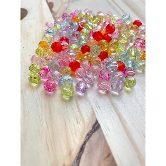 Miçangas Bola Sextavada 8mm Cristal Acrílico Para Artesanato Pulseira Colar Brincos