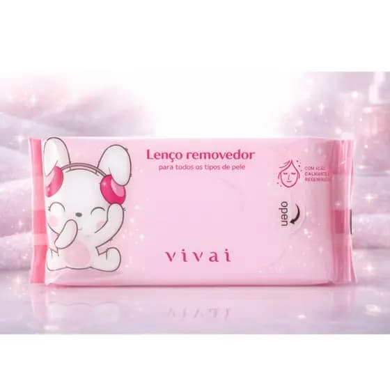 Vivai - Lenço Removedor Calmante Camomila e Aloe - 8 unid de lenço