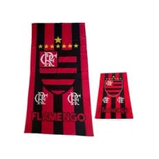 Kit toalha de banho e praia + toalha de rosto mengão