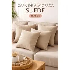 Kit 4 e 2 Capas de Almofada Suede Veludo Luxo Tamanho 45x45 Zíper Invisível Conforto e Sofisticação