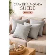 Kit 2, 4 e 6 Capas de Almofada Suede Veludo Luxo Tamanho 45x45 Zíper Invisível Conforto Sofisticação