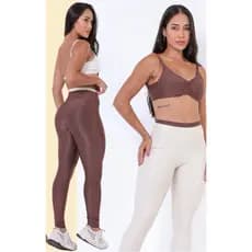 Conjunto Academia Crossfit Fitness Top Calça Legging Casual Fitness moderno Cintura Alta Zero Transparência Trei