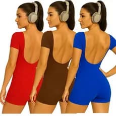 Macaquinho Fitness curto corrida academia macaquito academia malhar costas nuas malhar confortável tecido grosso