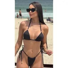 Biquíni Fio Dental Feminino Calcinha Amarração Lateral - Bronze Perfeito Moda Praia Verão 2026